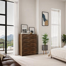  Color_Brown -- Weave Brown Oak Veneer Chest IMAGE 2