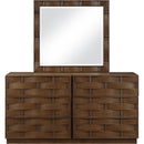  Meridian Weave Brown Oak Veneer Mirror IMAGE 4