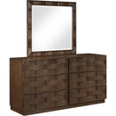  Meridian Weave Brown Oak Veneer Mirror IMAGE 5