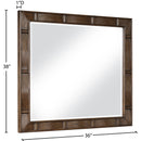  Meridian Weave Brown Oak Veneer Mirror IMAGE 6