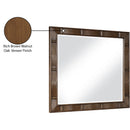  Meridian Weave Brown Oak Veneer Mirror IMAGE 7