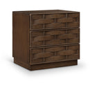  Color_Brown -- Weave Brown Oak Veneer Nightstand IMAGE 1