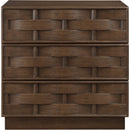  Color_Brown -- Weave Brown Oak Veneer Nightstand IMAGE 3
