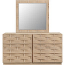  Meridian Weave Natural Oak Veneer Mirror IMAGE 4