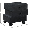  Color_Black -- Meridian Askew 3 Drawer Nightstand IMAGE 10