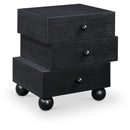  Color_Black -- Meridian Askew 3 Drawer Nightstand IMAGE 1