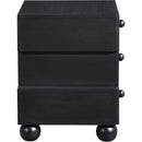  Color_Black -- Meridian Askew 3 Drawer Nightstand IMAGE 4