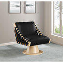  Manufacturer Color_Black -- Meridian Millwin Swivel Leather Look Accent Chair IMAGE 2