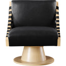  Manufacturer Color_Black -- Meridian Millwin Swivel Leather Look Accent Chair IMAGE 3