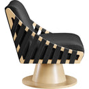  Manufacturer Color_Black -- Meridian Millwin Swivel Leather Look Accent Chair IMAGE 4