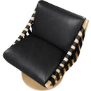  Manufacturer Color_Black -- Meridian Millwin Swivel Leather Look Accent Chair IMAGE 6