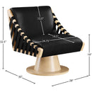 Manufacturer Color_Black -- Meridian Millwin Swivel Leather Look Accent Chair IMAGE 7
