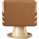  Manufacturer Color_Cognac -- Millwin Cognac Vegan Leather Upholstered Swivel Accent Chair IMAGE 5