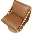 Manufacturer Color_Cognac -- Millwin Cognac Vegan Leather Upholstered Swivel Accent Chair IMAGE 6