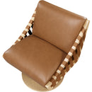 Meridian Millwin Cognac Vegan Leather Swivel Accent Chair IMAGE 6