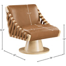  Manufacturer Color_Cognac -- Millwin Cognac Vegan Leather Upholstered Swivel Accent Chair IMAGE 7