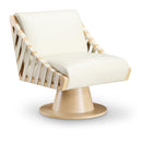  Manufacturer Color_Cream -- Millwin Cream Vegan Leather Upholstered Swivel Accent Chair IMAGE 1