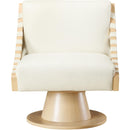  Manufacturer Color_Cream -- Millwin Cream Vegan Leather Upholstered Swivel Accent Chair IMAGE 3