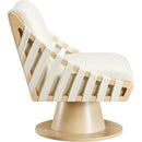  Manufacturer Color_Cream -- Millwin Cream Vegan Leather Upholstered Swivel Accent Chair IMAGE 4