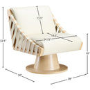  Manufacturer Color_Cream -- Millwin Cream Vegan Leather Upholstered Swivel Accent Chair IMAGE 7