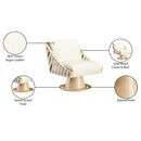  Manufacturer Color_Cream -- Millwin Cream Vegan Leather Upholstered Swivel Accent Chair IMAGE 8