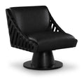 Meridian Millwin Black Vegan Leather Swivel Accent Chair IMAGE 1