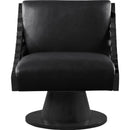 Meridian Millwin Black Vegan Leather Swivel Accent Chair IMAGE 3