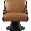 Manufacturer Color_Cognac -- Millwin Cognac Vegan Leather Upholstered Swivel Accent Chair IMAGE 3