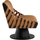  Manufacturer Color_Cognac -- Millwin Cognac Vegan Leather Upholstered Swivel Accent Chair IMAGE 4