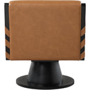 Meridian Millwin Cognac Vegan Leather Swivel Accent Chair IMAGE 5