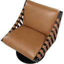  Manufacturer Color_Cognac -- Millwin Cognac Vegan Leather Upholstered Swivel Accent Chair IMAGE 6