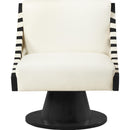  Manufacturer Color_Cream -- Millwin Cream Vegan Leather Upholstered Swivel Accent Chair IMAGE 3