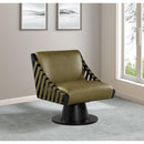  Manufacturer Color_Olive -- Millwin Olive Vegan Leather Upholstered Swivel Accent Chair IMAGE 2