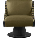  Manufacturer Color_Olive -- Millwin Olive Vegan Leather Upholstered Swivel Accent Chair IMAGE 3