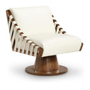  Manufacturer Color_Cream -- Meridian Millwin Swivel Leather Look Accent Chair IMAGE 1