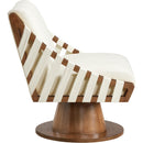  Manufacturer Color_Cream -- Meridian Millwin Swivel Leather Look Accent Chair IMAGE 4