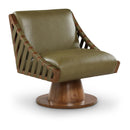  Manufacturer Color_Olive -- Millwin Olive Vegan Leather Upholstered Swivel Accent Chair IMAGE 1