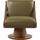 Meridian Millwin Olive Vegan Leather Swivel Accent Chair IMAGE 3