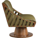  Manufacturer Color_Olive -- Millwin Olive Vegan Leather Upholstered Swivel Accent Chair IMAGE 4