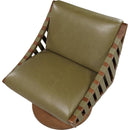  Manufacturer Color_Olive -- Millwin Olive Vegan Leather Upholstered Swivel Accent Chair IMAGE 6