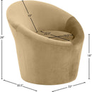 Meridian Tristan Camel Velvet Accent Chair IMAGE 9
