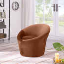  Manufacturer Color_Cognac -- Tristan Cognac Velvet Upholstered Accent Chair IMAGE 2