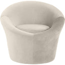 Meridian Tristan Cream Velvet Accent Chair IMAGE 3