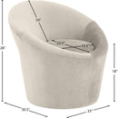 Meridian Tristan Cream Velvet Accent Chair IMAGE 9