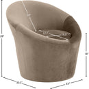 Meridian Tristan Taupe Velvet Accent Chair IMAGE 9