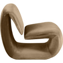 Meridian Nouveau Beige Velvet Accent Chair IMAGE 4