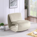 Meridian Nouveau Cream Velvet Accent Chair IMAGE 2