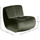 Meridian Nouveau Green Velvet Accent Chair IMAGE 9