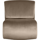 Meridian Nouveau Taupe Velvet Accent Chair IMAGE 3