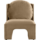 Meridian Sigma Beige Velvet Accent Chair IMAGE 3